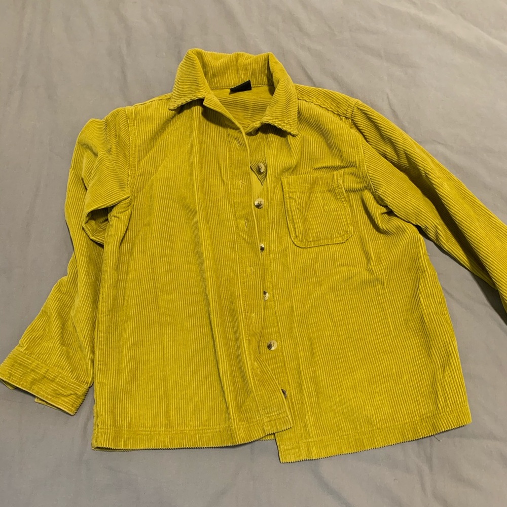 Trendy BDG Chartreuse Corduroy Jacket